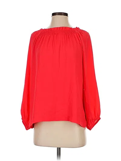 Pre-owned Ann Taylor 3/4 Sleeve Blouse In Red