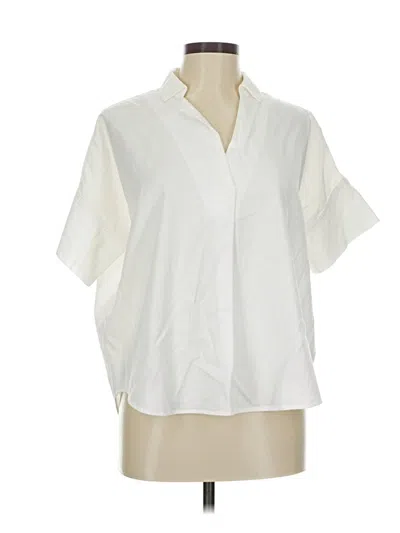 Pre-owned Madewell Short Sleeve Blouse In White