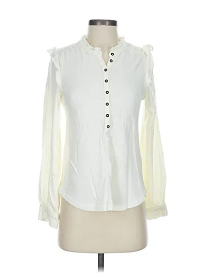 Pre-owned Pilcro Long Sleeve Blouse In White