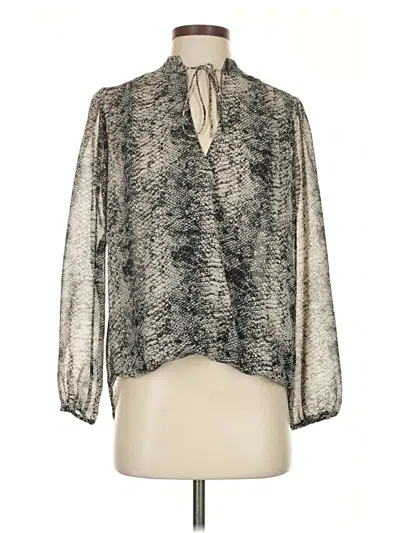 Pre-owned Veronica M 3/4 Sleeve Blouse In Silver