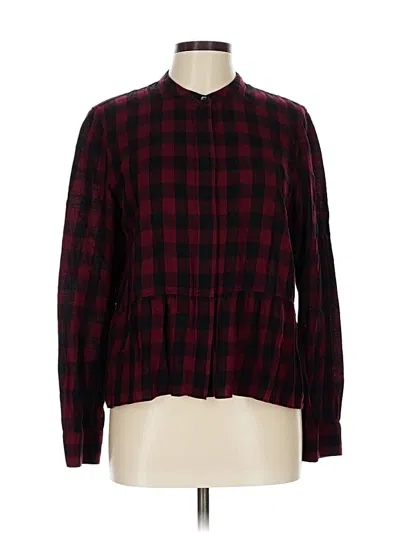 Pre-owned Madewell Long Sleeve Blouse In Burgundy