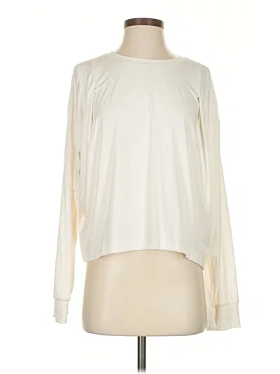 Pre-owned Athleta Long Sleeve T-shirt In White