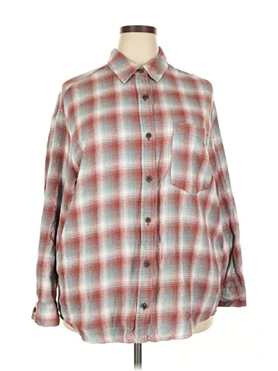 Pre-owned Wild Fable Long Sleeve Button Down Shirt In Blue