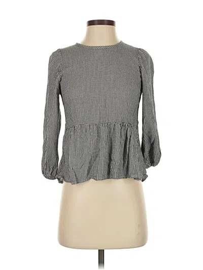 Pre-owned Abercrombie & Fitch 3/4 Sleeve Top Gray Mock Neckline Tops