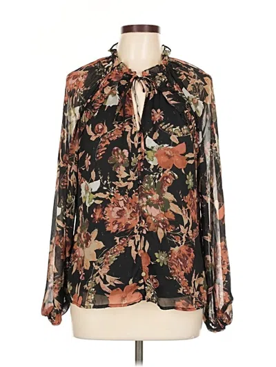 Pre-owned Haver + Blair Long Sleeve Blouse In Black