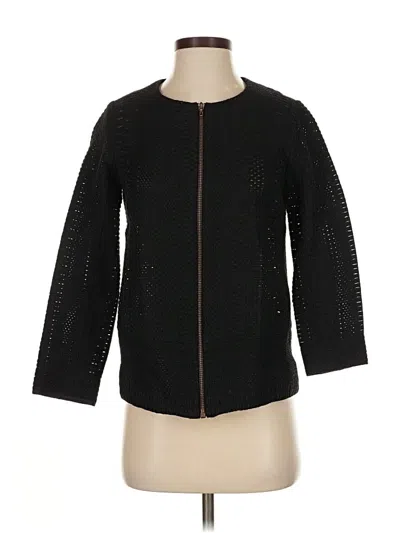 Pre-owned Lela Rose Wool Cardigan Sweater In Black