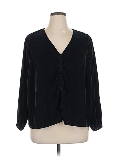 Pre-owned Gap Long Sleeve Blouse In Black