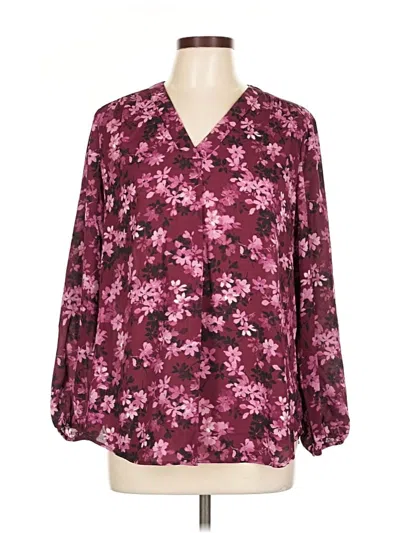 Ak Anne Klein Long Sleeve Blouse In Animal Print