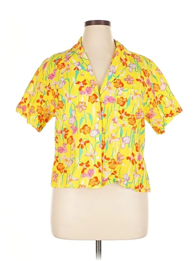 Pre-owned Wray Short Sleeve Blouse In Yellow