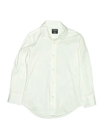 Pre-owned Crewcuts Kids' Long Sleeve Button Down Shirt In White