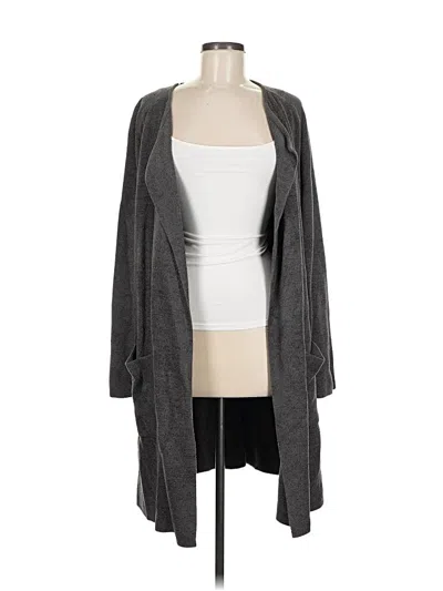 Pre-owned Barefoot Dreams Cozychic Lite Cardigan Sweater In Gray