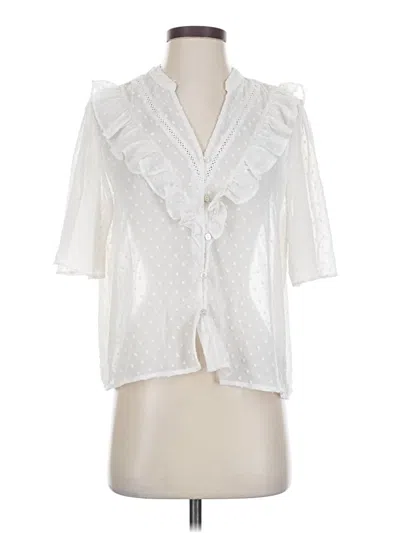 Pre-owned Haver + Blair 3/4 Sleeve Blouse In White