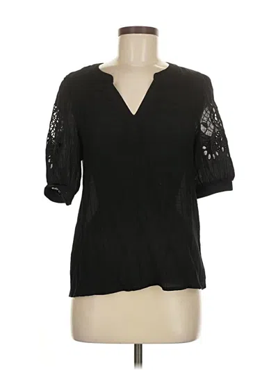 Pre-owned Nanette Lepore Short Sleeve Blouse In Black