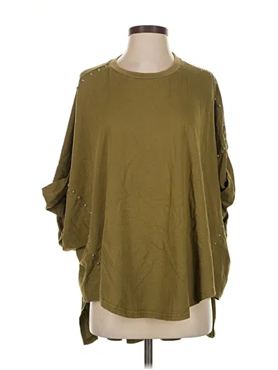 Pre-owned Blue B 3/4 Sleeve Top Green Boatneck Tops