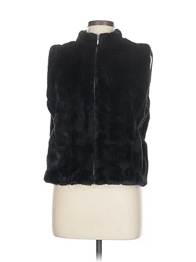 Pre-owned Ann Taylor Loft Faux Fur Vest In Black