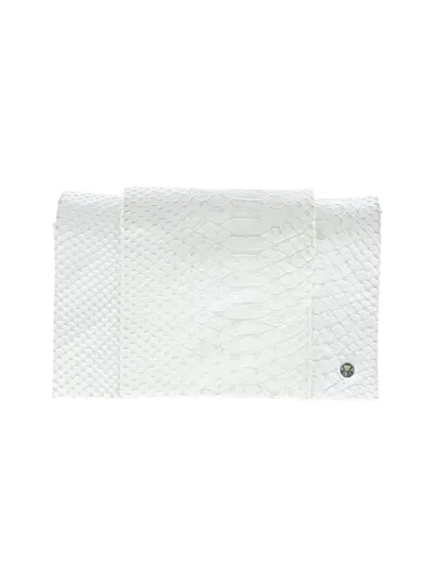 Pre-owned Halston Heritage Leather Clutch In White