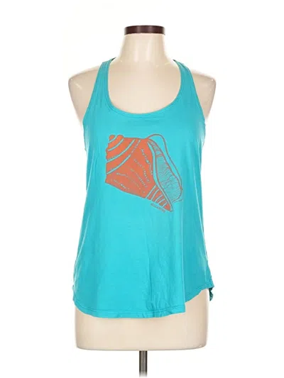 Pre-owned Billabong Tank Top Teal Halter Neckline Tops In Blue