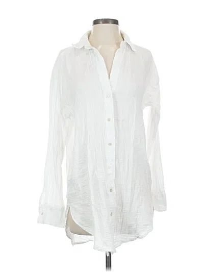 Pre-owned Abercrombie & Fitch Long Sleeve Button Down Shirt In White