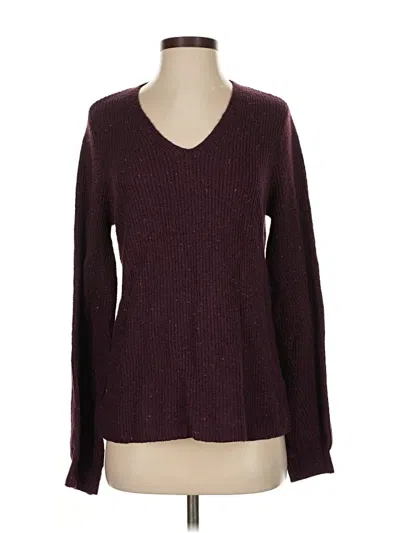 Pre-owned Jjill Pullover Sweater In Burgundy