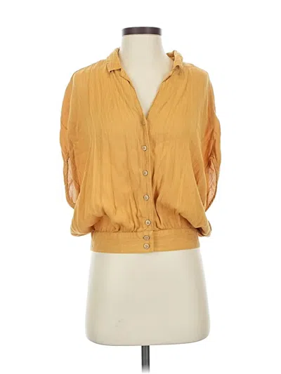 Pre-owned Prana 3/4 Sleeve Button Down Shirt In Gold
