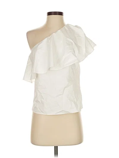 Pre-owned Lavender Brown Tank Top Ivory One Shoulder Neckline Tops In White