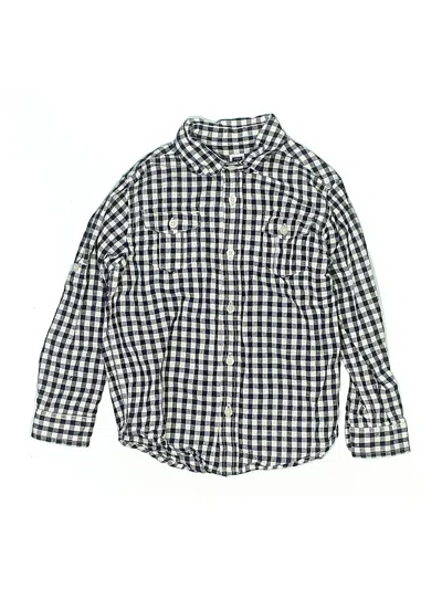 Pre-owned Janie And Jack Kids' Long Sleeve Button Down Shirt In Blue