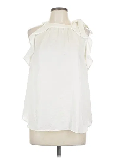 Pre-owned Ann Taylor Sleeveless Blouse In White