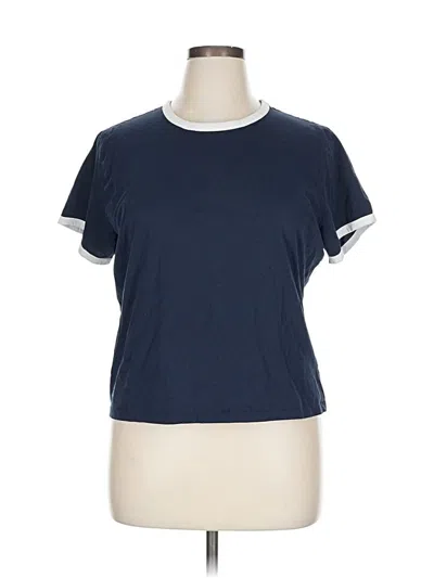 Pre-owned Abercrombie & Fitch Short Sleeve Top Blue Crew Neck Tops