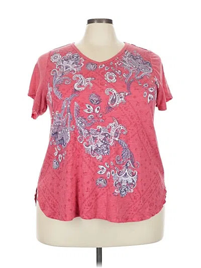 Pre-owned Style & Co Short Sleeve T-shirt In Pink