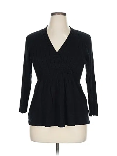 Pre-owned 212 Collection 3/4 Sleeve Blouse In Black