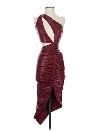 Pre-owned Oh Polly Cocktail Dress In Burgundy