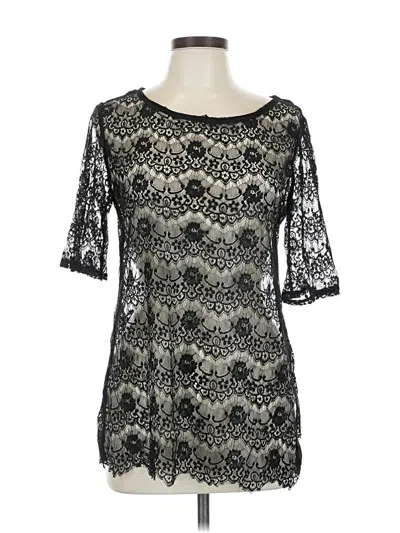 Pre-owned New Directions 3/4 Sleeve Top Black Boatneck Tops