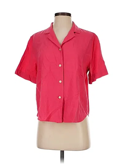 Pre-owned Uniqlo Short Sleeve Blouse In Pink