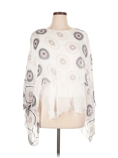 Pre-owned Belle France 3/4 Sleeve Blouse In White