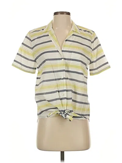 Pre-owned Equipment Short Sleeve Blouse In Yellow