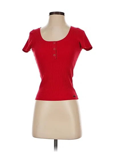 Pre-owned Hollister Short Sleeve T-shirt In Red