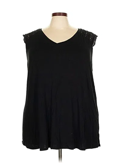 Pre-owned Ava & Viv Sleeveless Blouse In Black