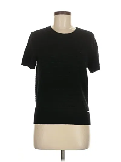 Pre-owned Michael Michael Kors Short Sleeve Top Black Crew Neck Tops