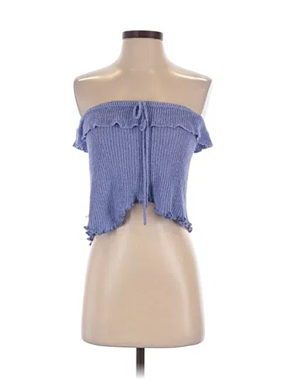 Pre-owned Fp Beach Sleeveless Top Blue Strapless Neckline Tops