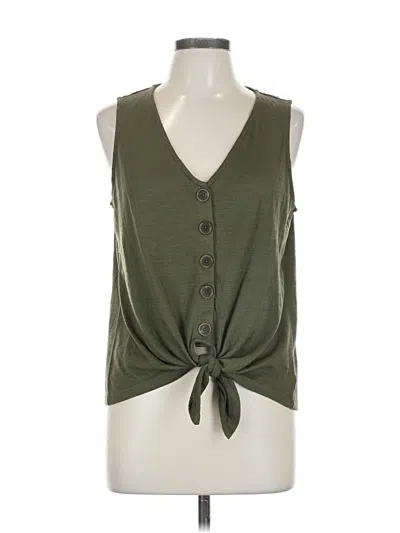 Pre-owned Sanctuary Sleeveless Top Green Plunge Neckline Tops