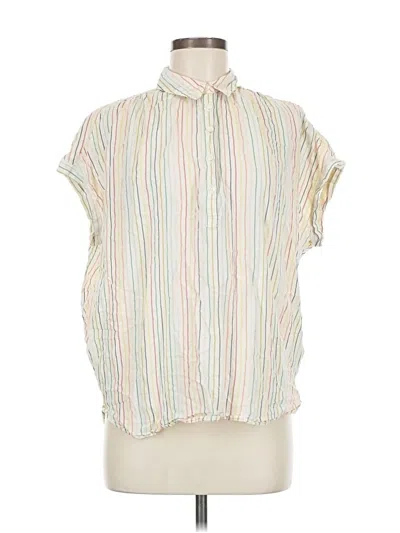Pre-owned Madewell Short Sleeve Blouse In White