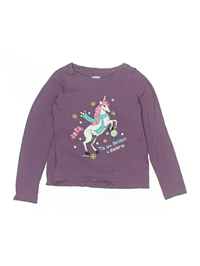 Pre-owned Lands' End Kids'  Long Sleeve T-shirt In Purple