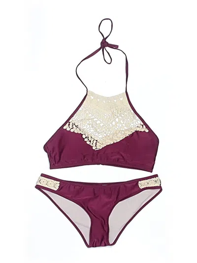 Pre-owned Cupshe Two Piece Swimsuit In Burgundy