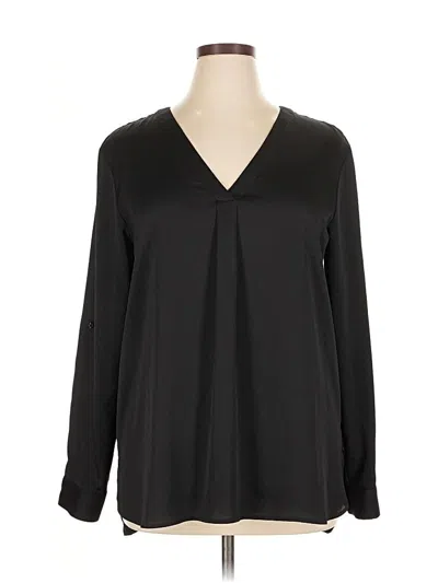 Pre-owned Ann Taylor Long Sleeve Blouse In Black