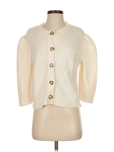 Pre-owned Zara Cardigan Sweater In White