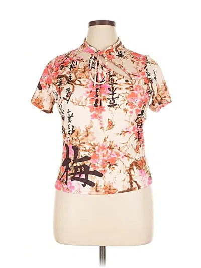 Pre-owned Fashion Nova Short Sleeve Polo Shirt In Pink