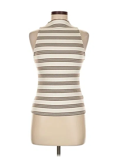 Pre-owned Maeve By Anthropologie Sleeveless Top Ivory Halter Neckline Tops In White