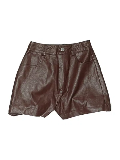 Pre-owned Princess Polly Faux Leather Shorts In Brown