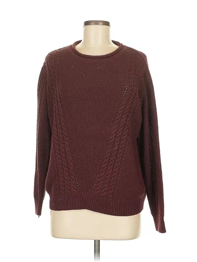 Pre-owned Lucky Brand Pullover Sweater In Burgundy