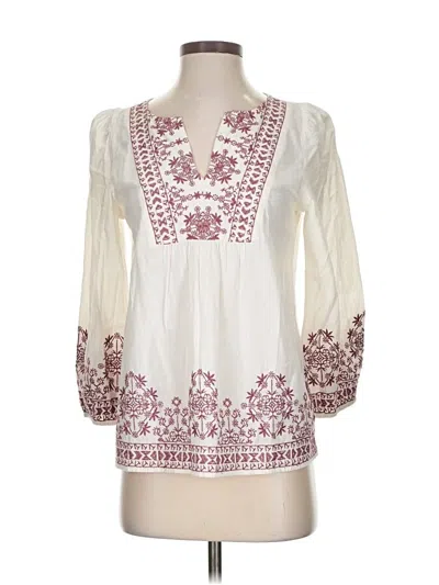 Pre-owned Gap 3/4 Sleeve T-shirt In White